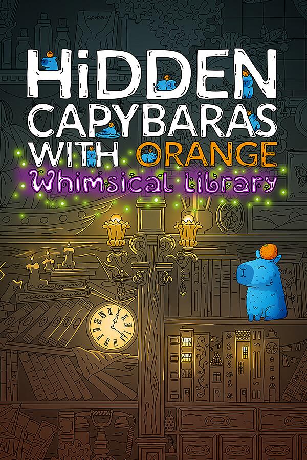 Hidden Capybaras with Orange in the Whimsical Library